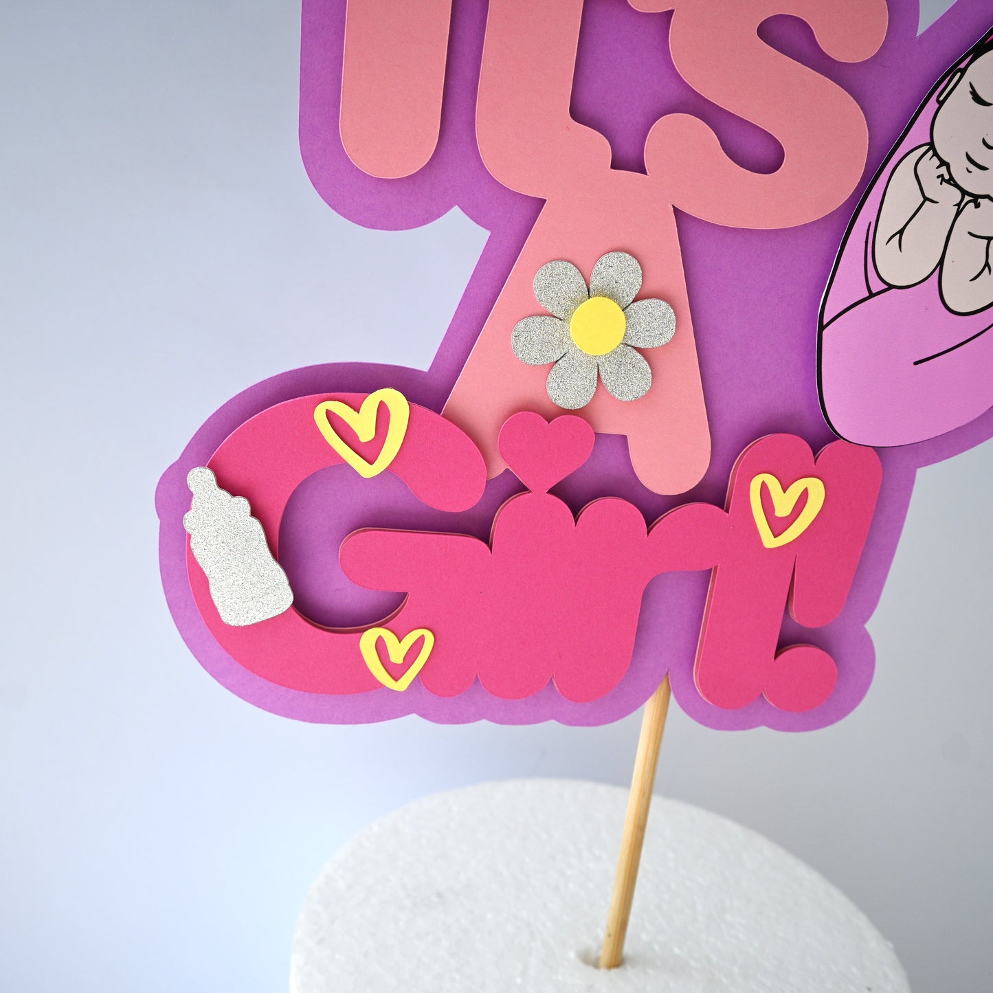 It's a Girl Cake Topper - Baby Shower & Birthday Decoration