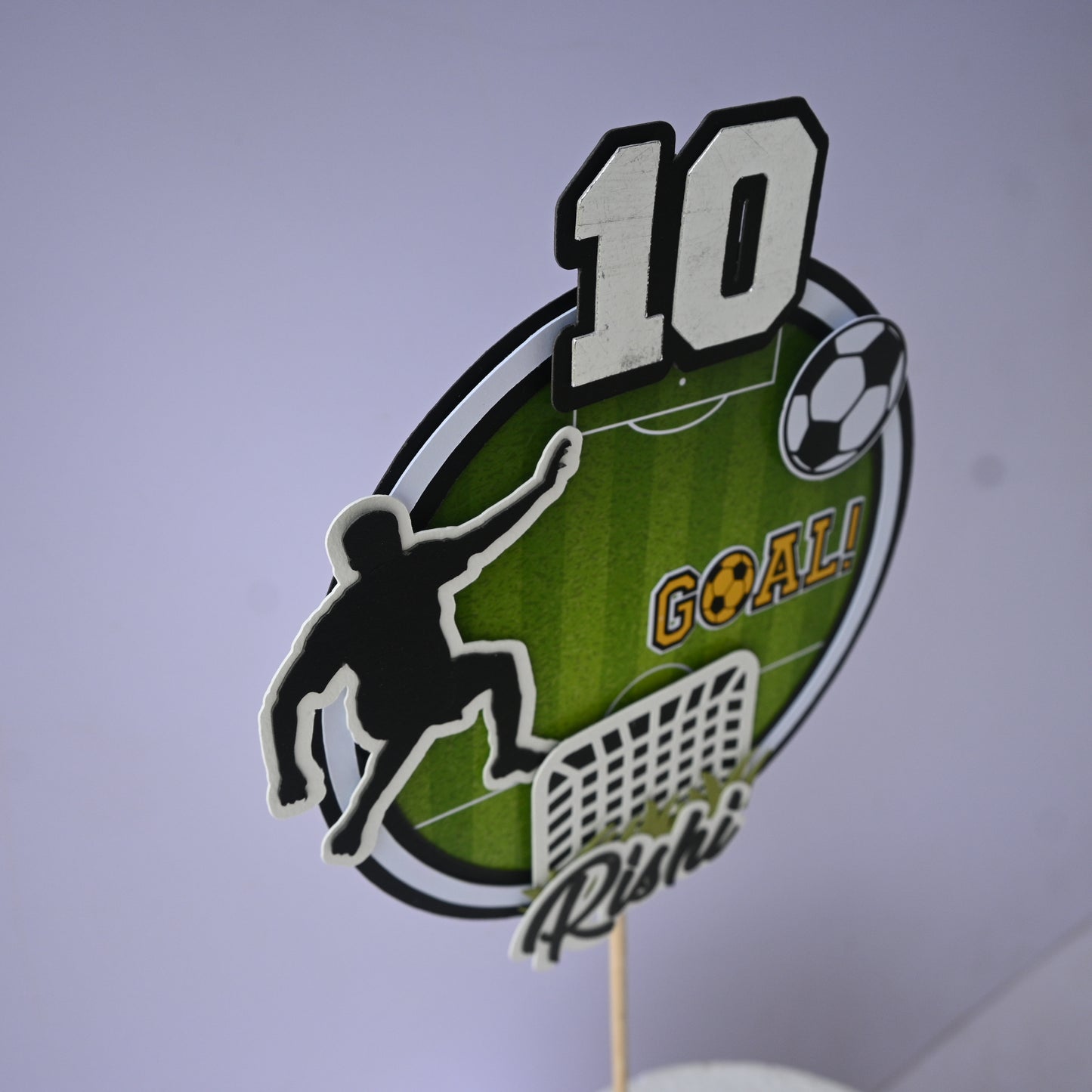Football Theme Cake Topper – Handcrafted Party Decoration