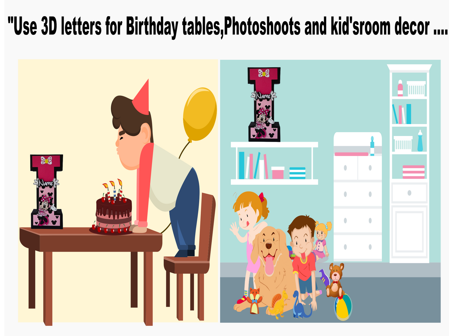 Minnie Mouse 3D Letter / Number