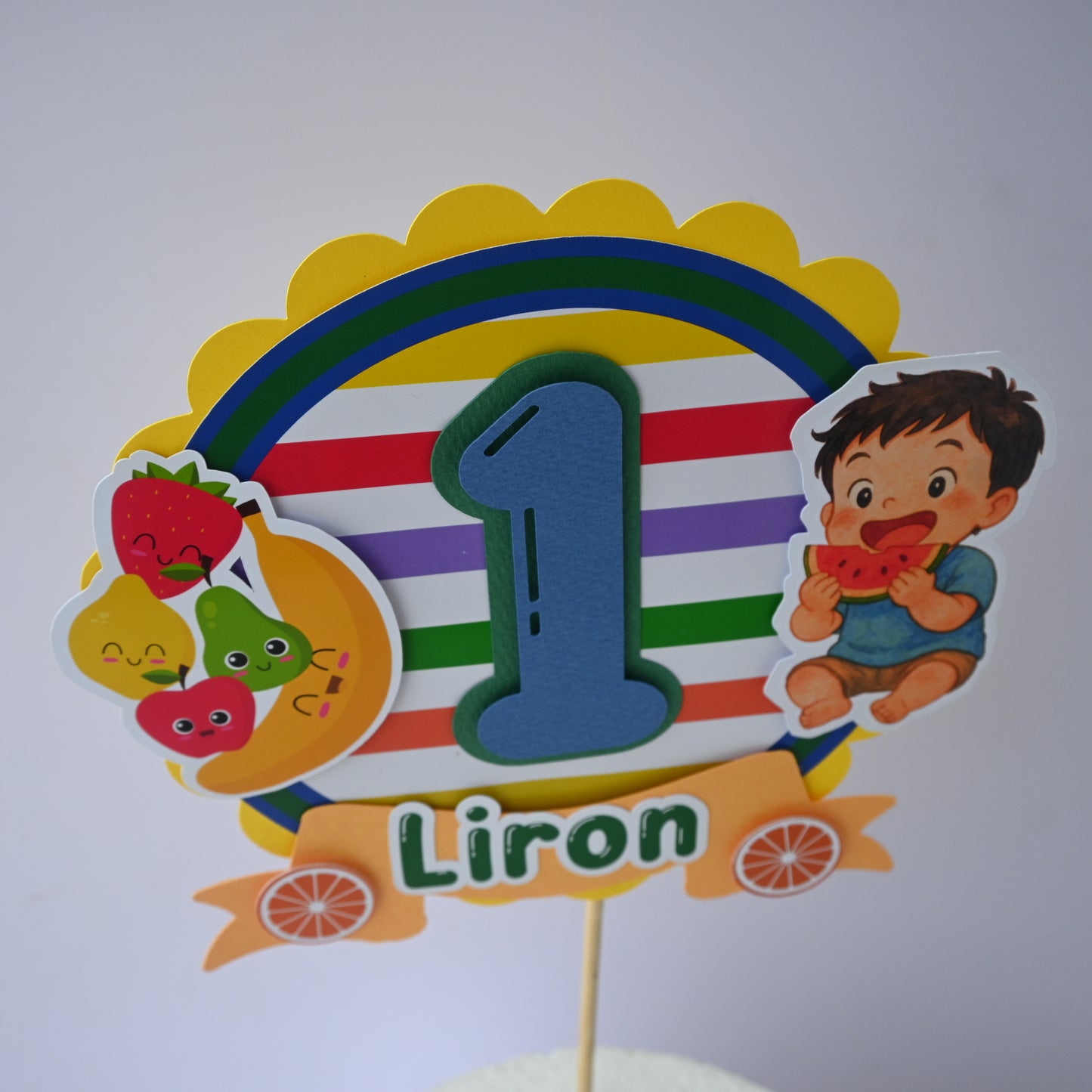 Fruit Theme Cake Topper – Handcrafted Party Decoration