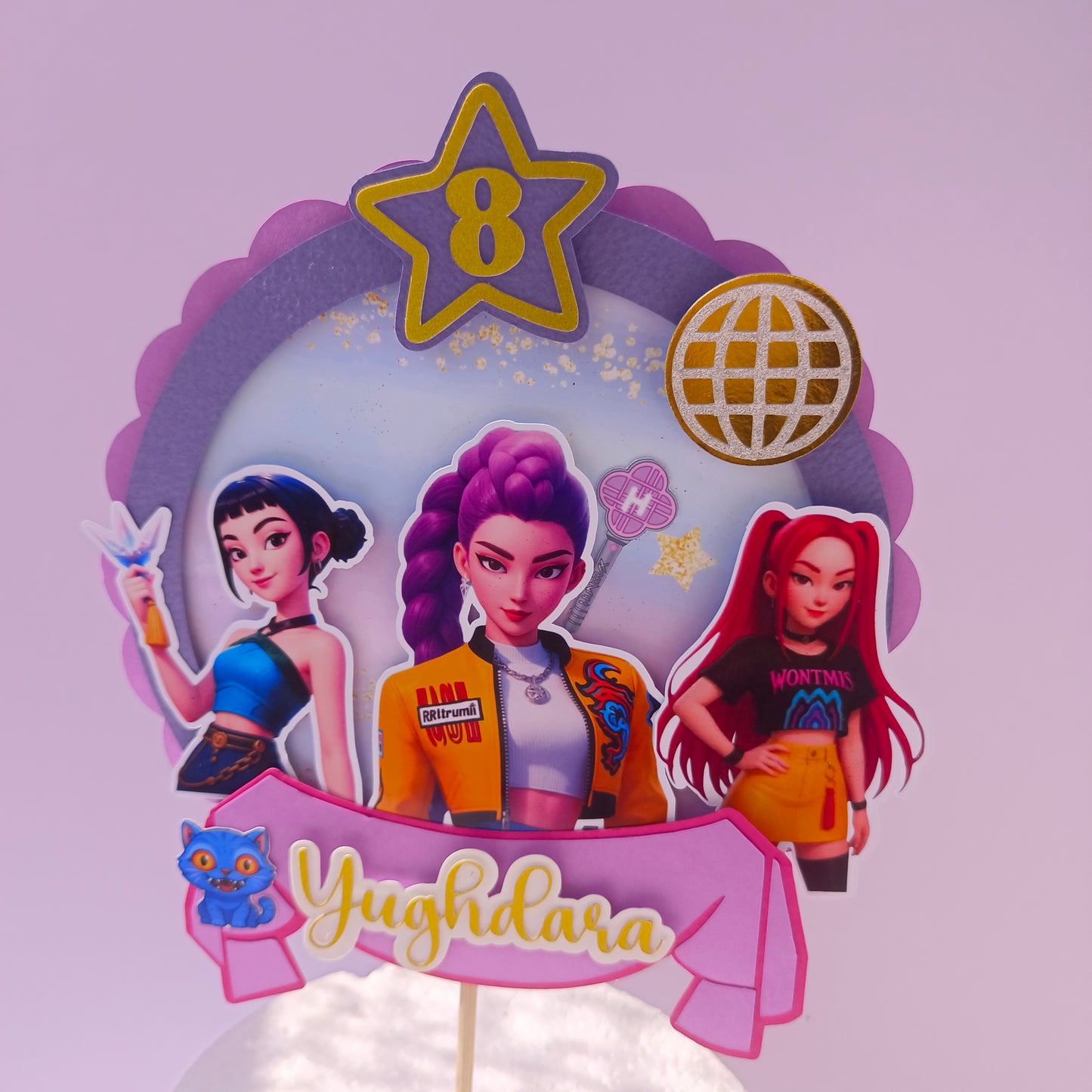 K-Pop Cake Topper - Custom Name & Age - Handcrafted Party Decoration