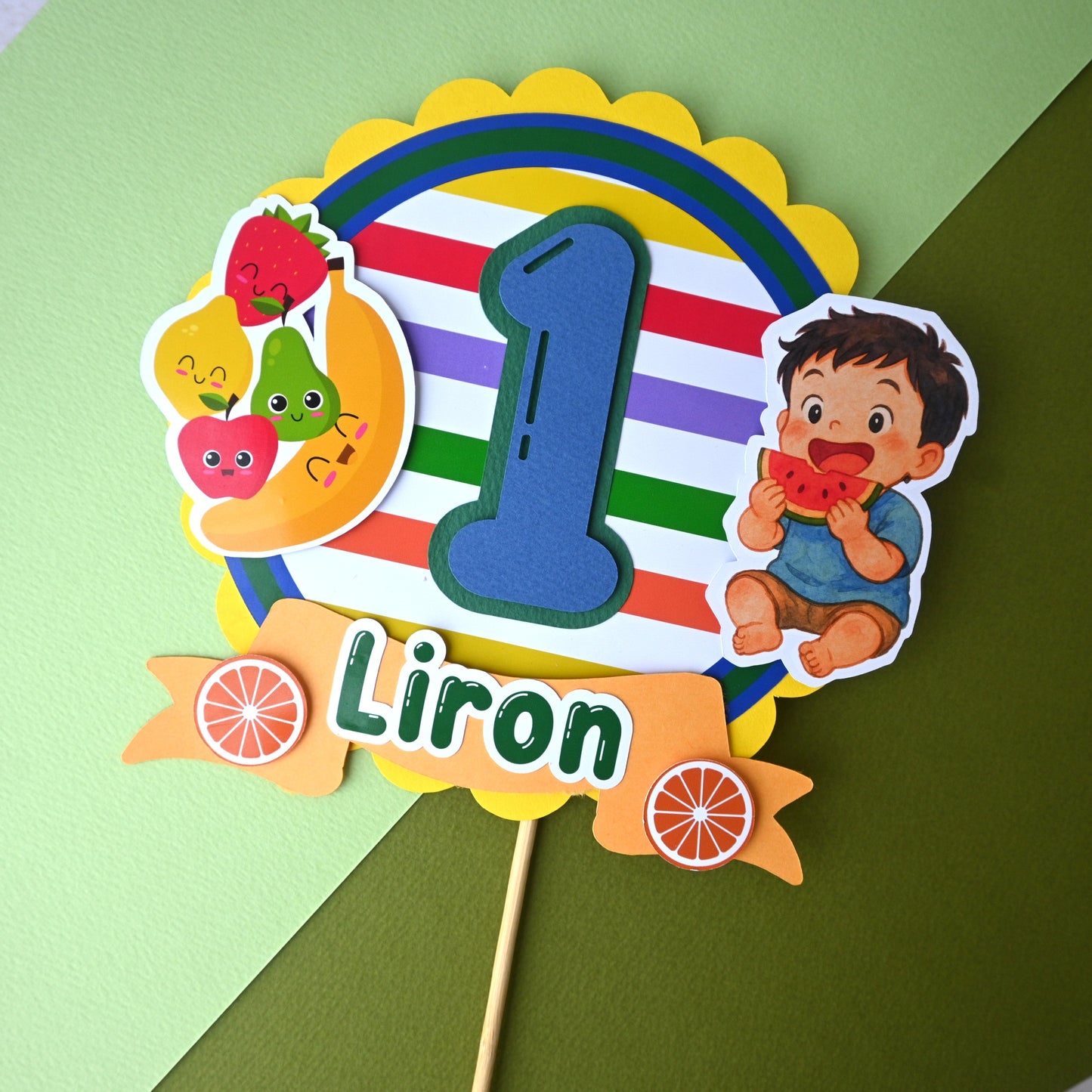 Fruit Theme Cake Topper – Handcrafted Party Decoration