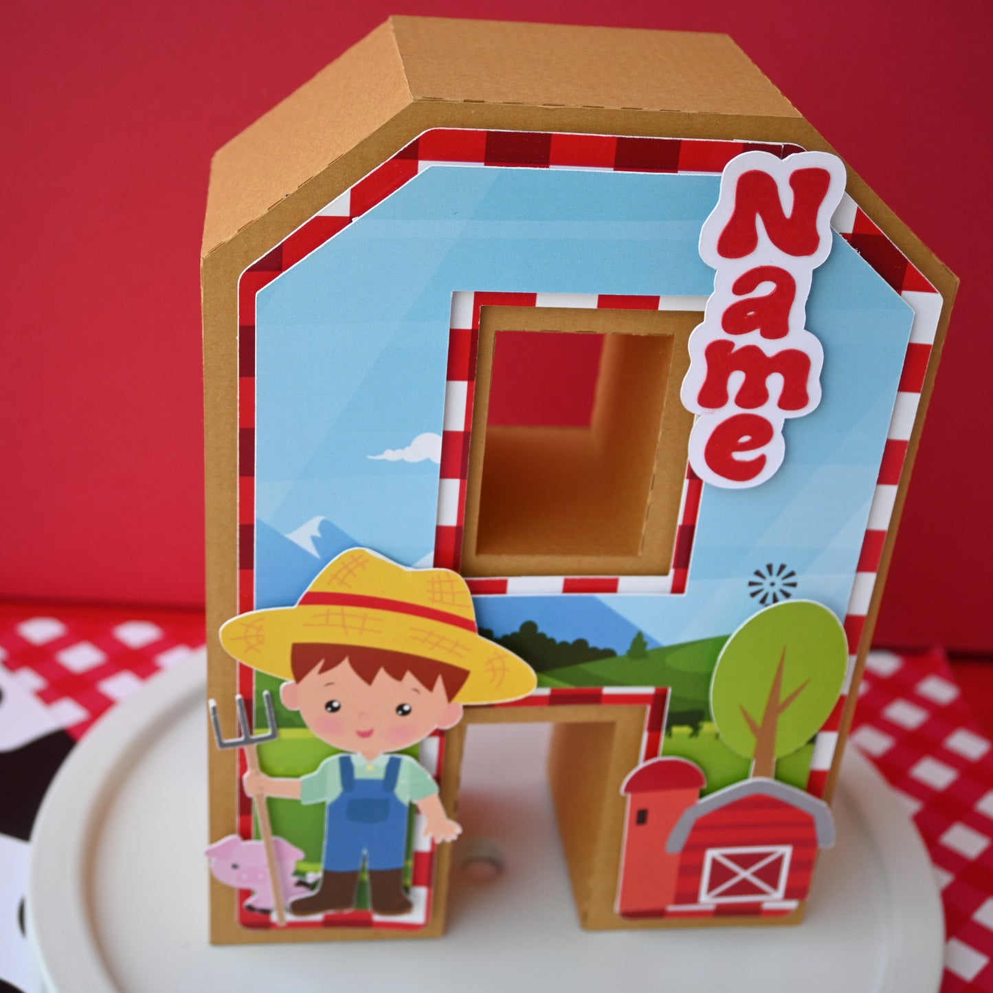 Farm Theme Boy 3D Letter Birthday Decoration - Customizable with Name or Age