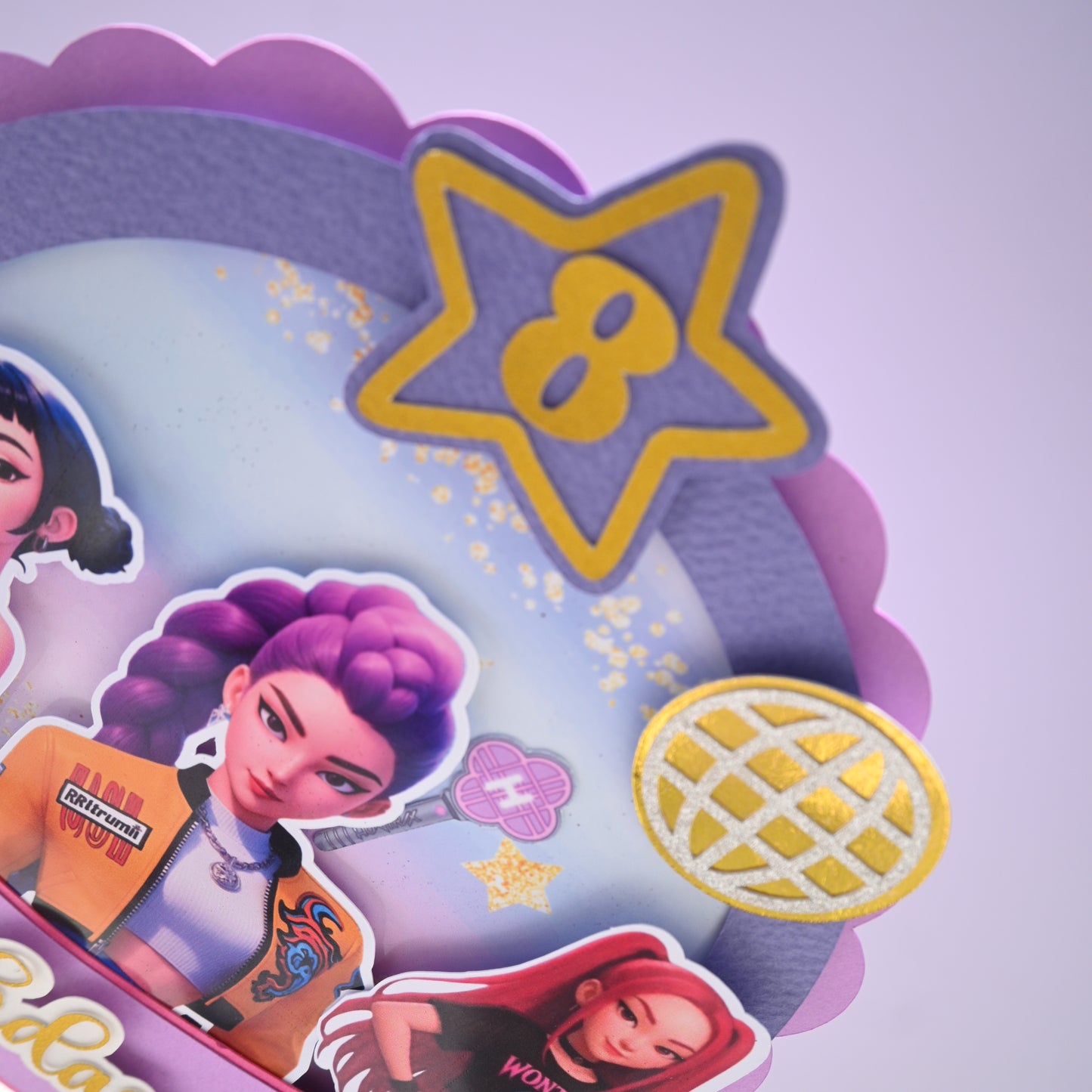 K-Pop Cake Topper - Custom Name & Age - Handcrafted Party Decoration