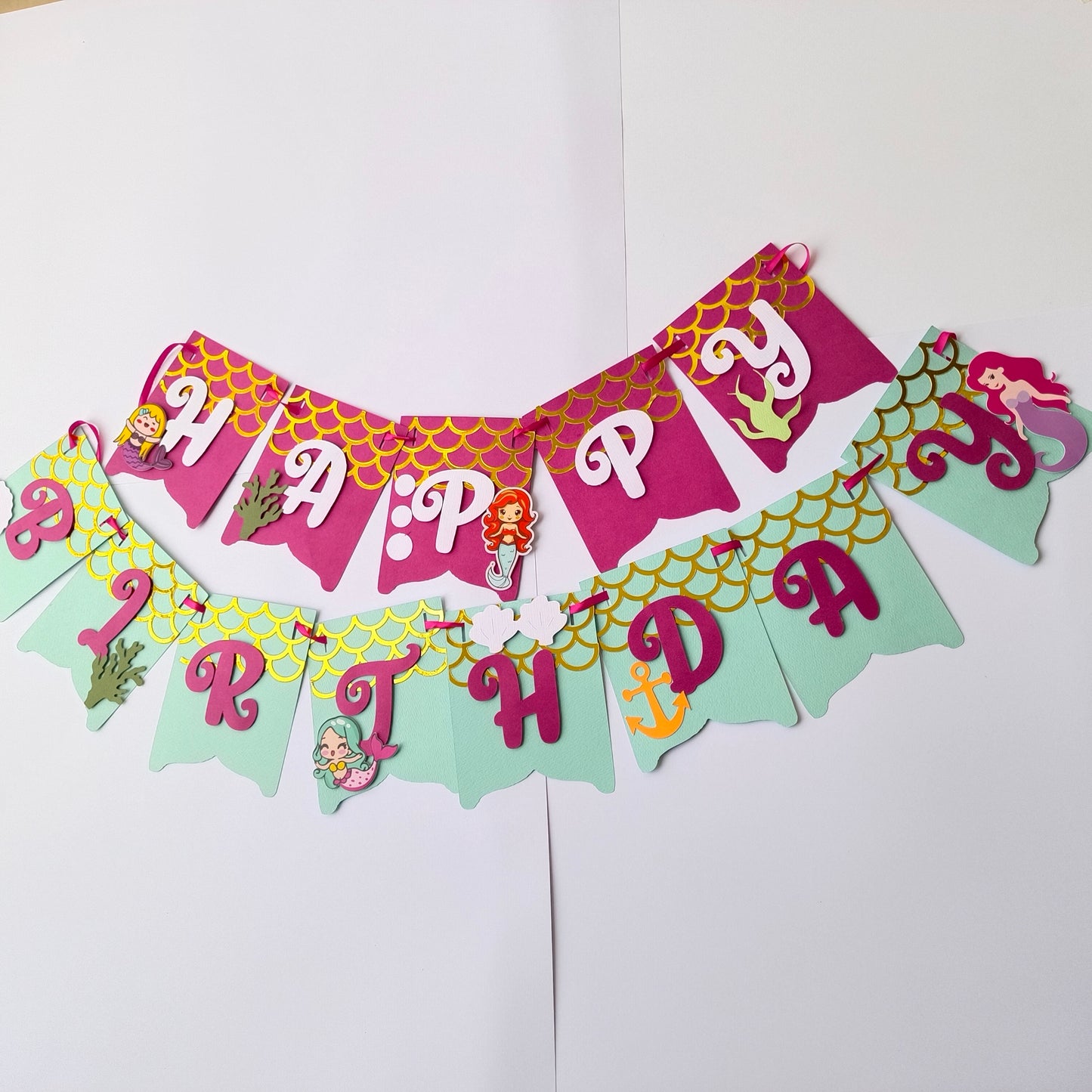 Handcrafted Mermaid Birthday Banner