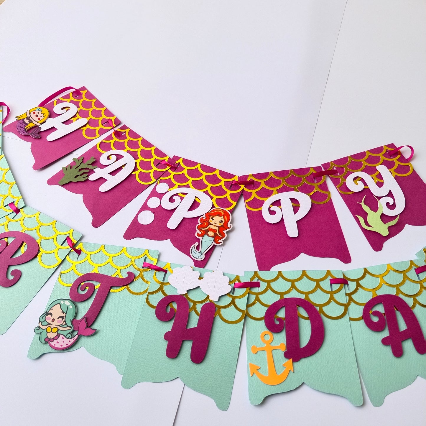Handcrafted Mermaid Birthday Banner