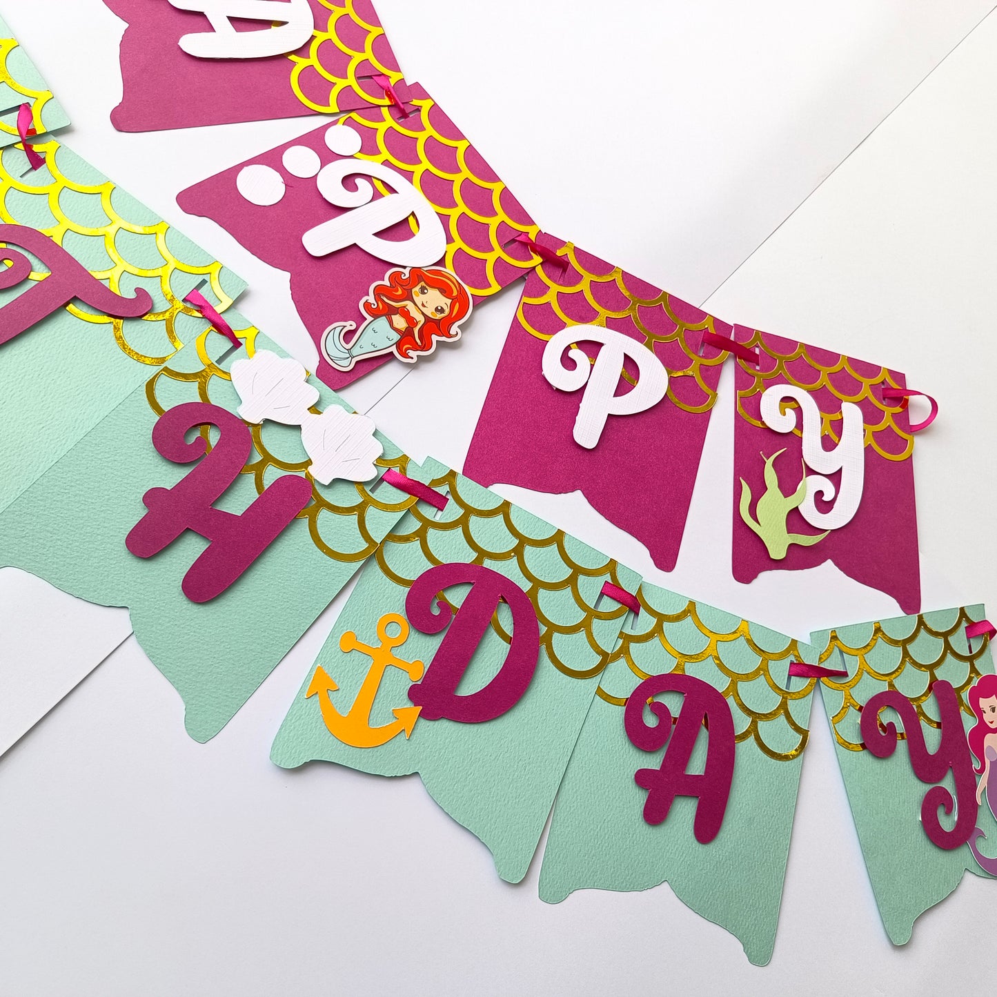 Handcrafted Mermaid Birthday Banner