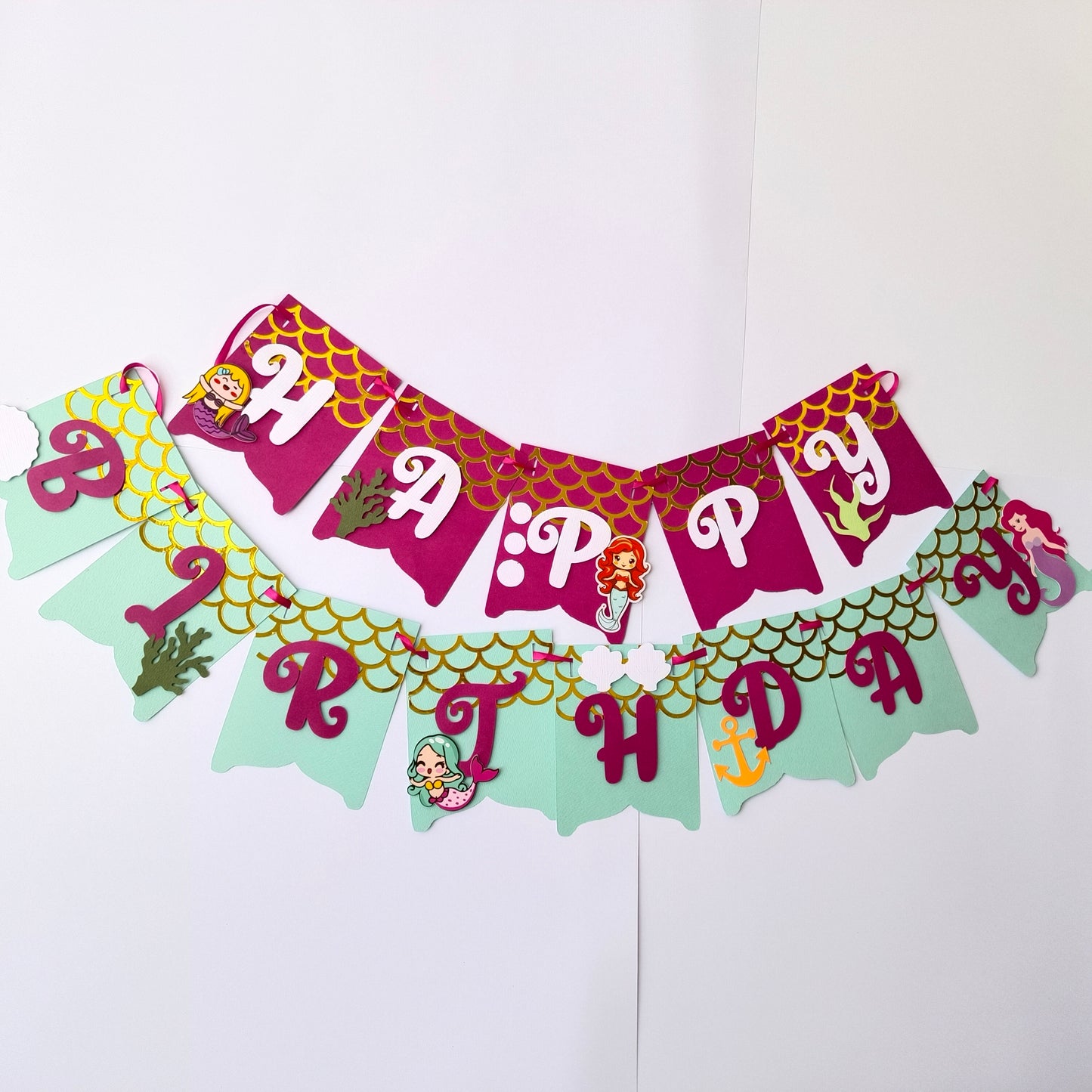 Handcrafted Mermaid Birthday Banner