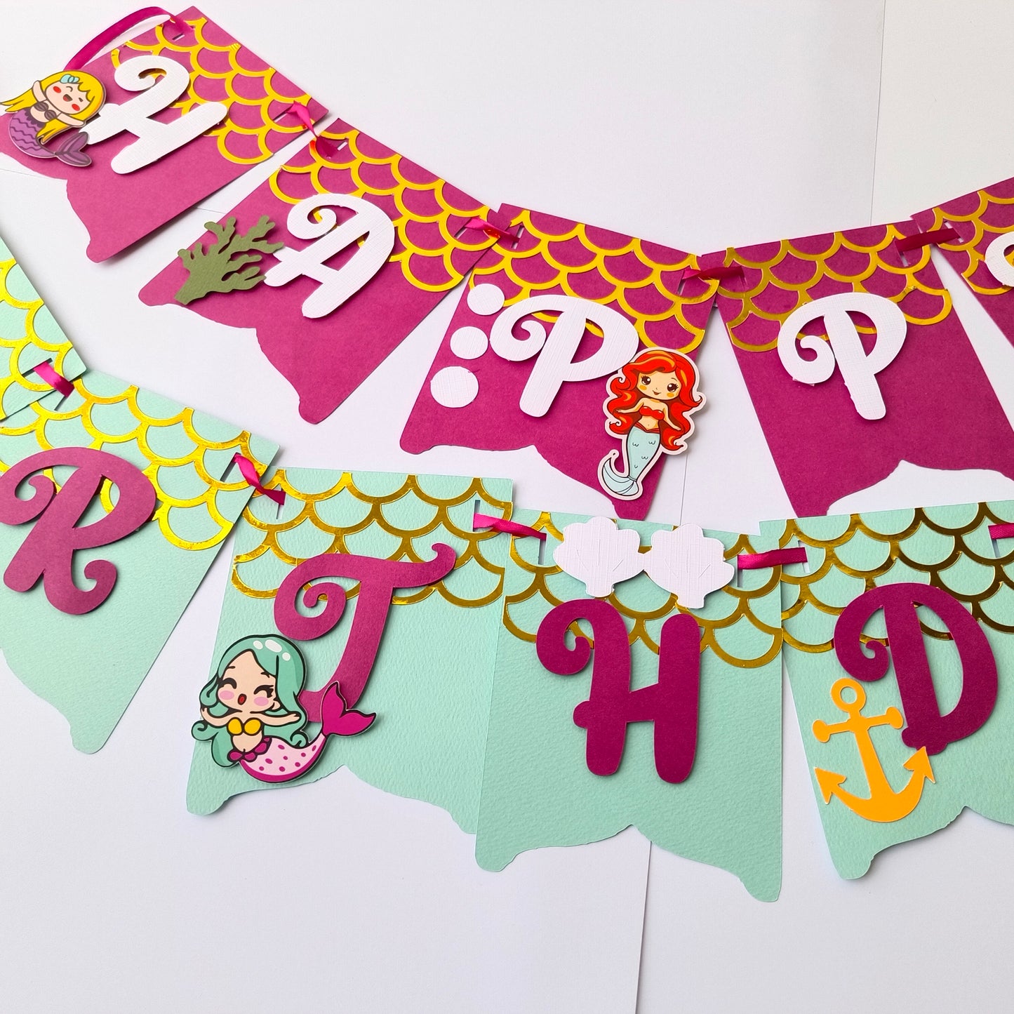Handcrafted Mermaid Birthday Banner