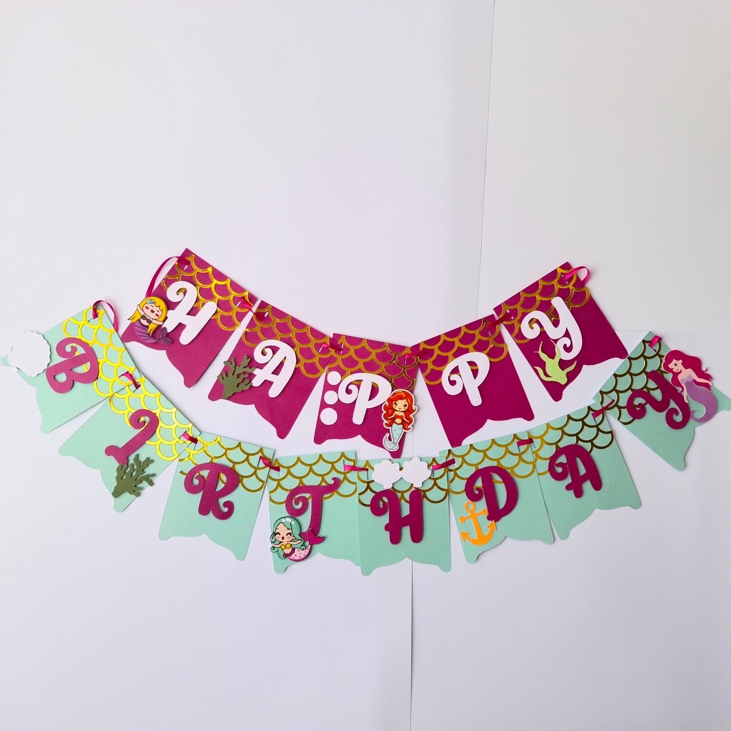 Handcrafted Mermaid Birthday Banner