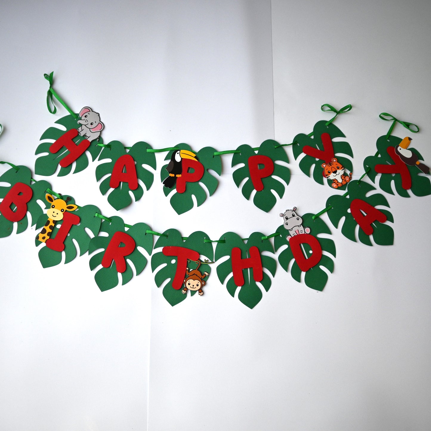 Jungle Theme Banner - Handcrafted Party Decoration (Optional Name & Age Customization)