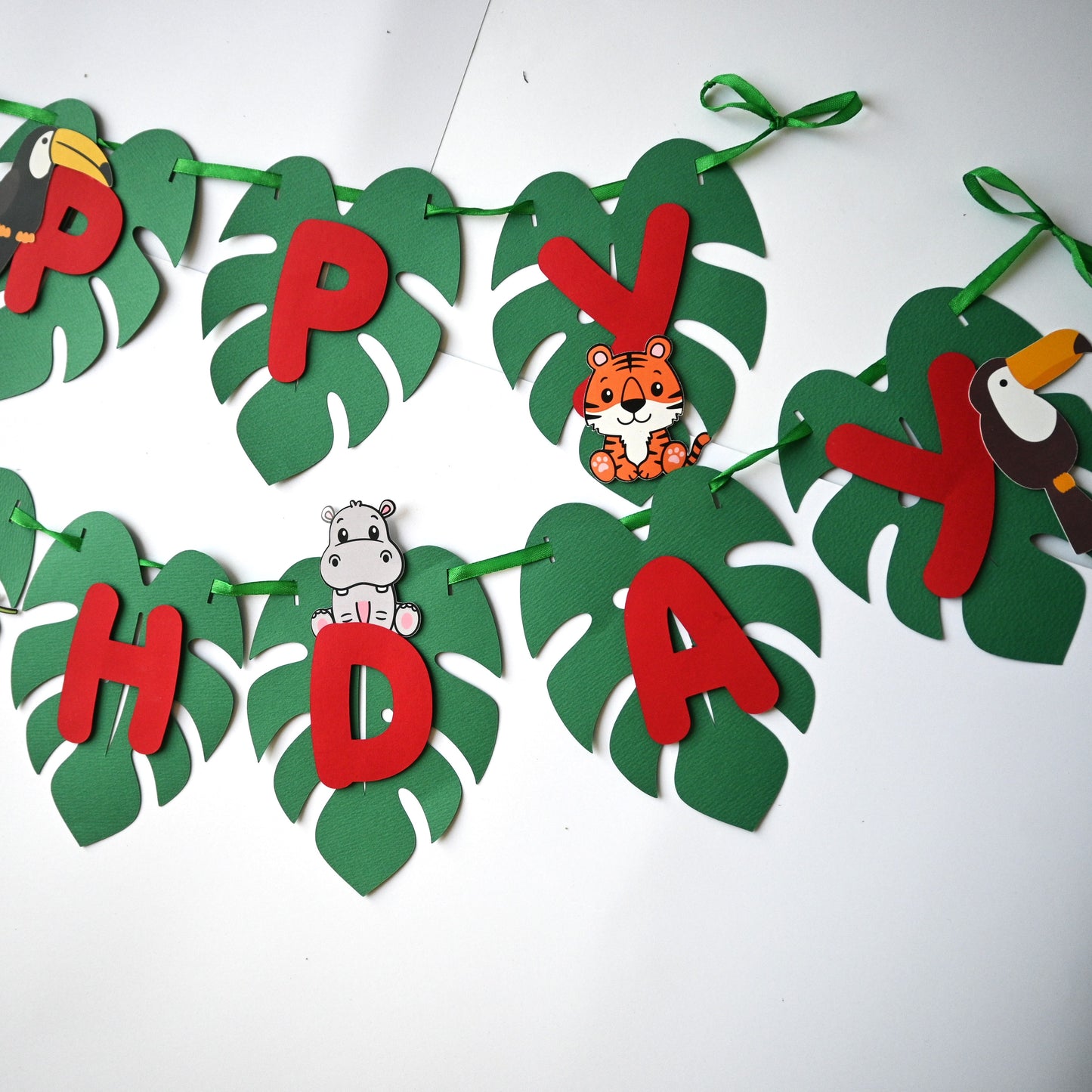 Jungle Theme Banner - Handcrafted Party Decoration (Optional Name & Age Customization)