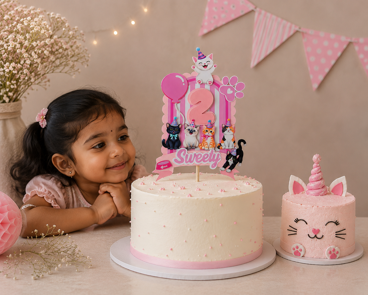 Handcrafted Cat Cake Topper