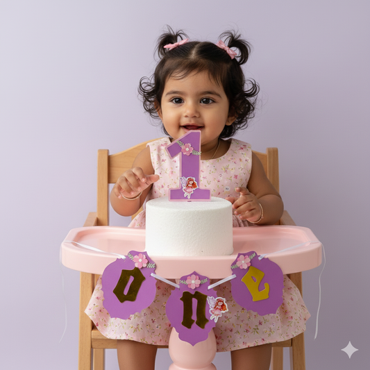 Fairy High Chair Banner & Cake Topper Set - Handcrafted Party Decoration