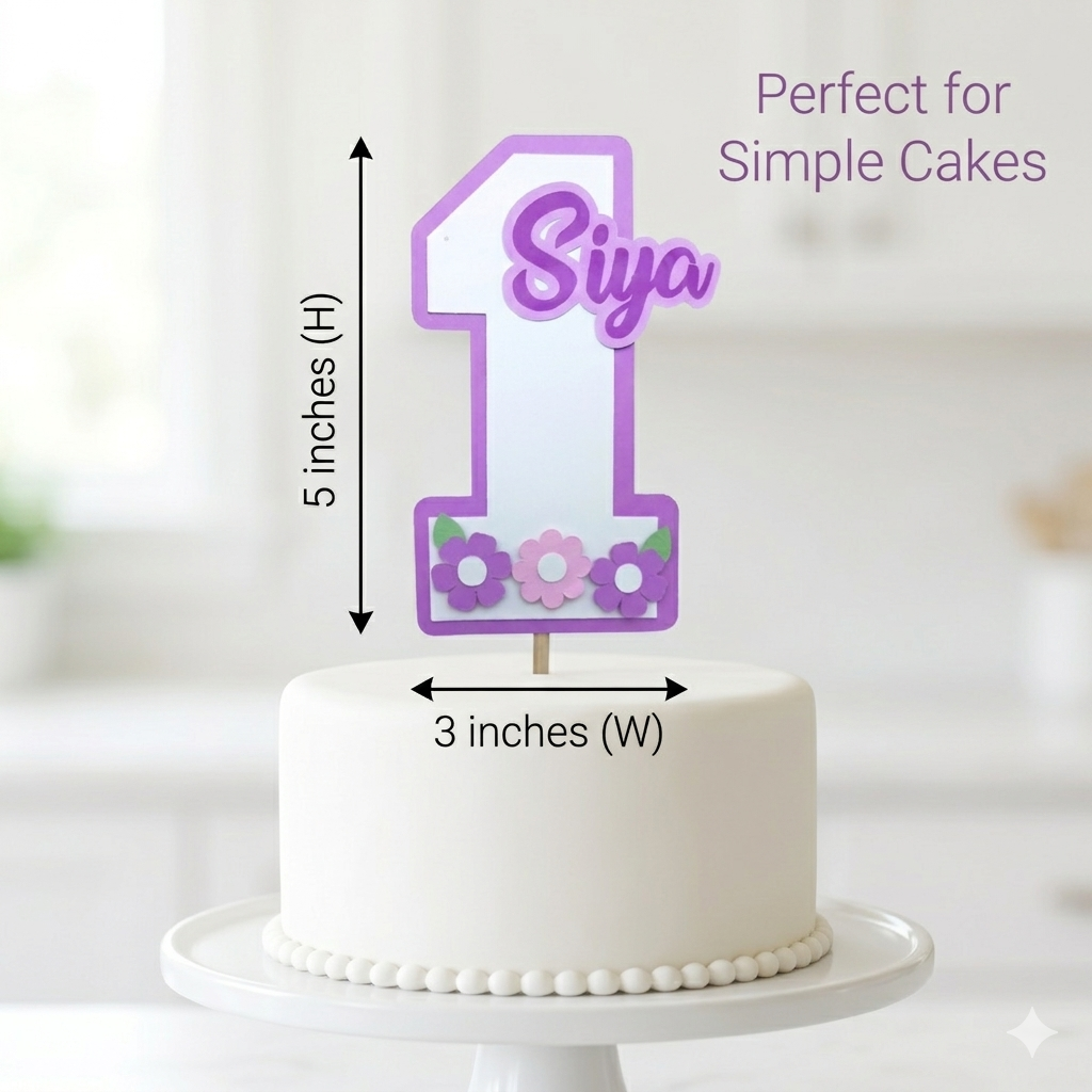 Flower Small Cake Topper – Handcrafted Party Decoration