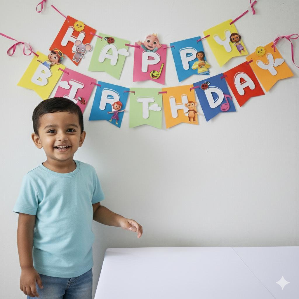 Handcrafted Cocomelon Birthday Banner - Personalized Party Décor