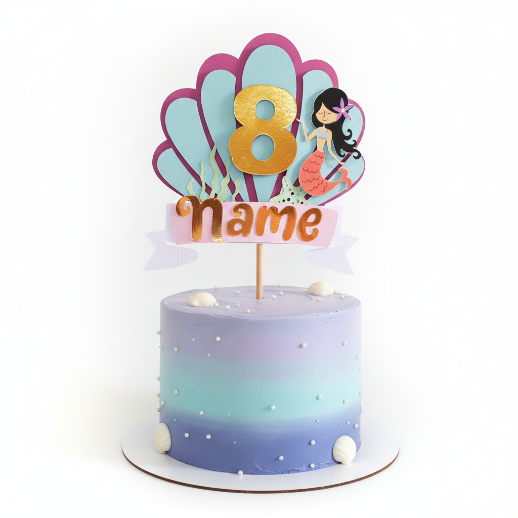 Mermaid Party Pack - 3D Letter, Cake Topper & Banner
