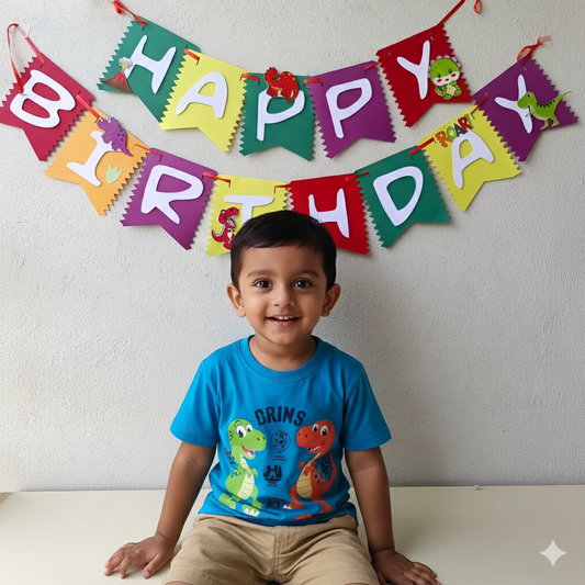 Handcrafted Dinosaur Birthday Banner - Personalized Party Décor