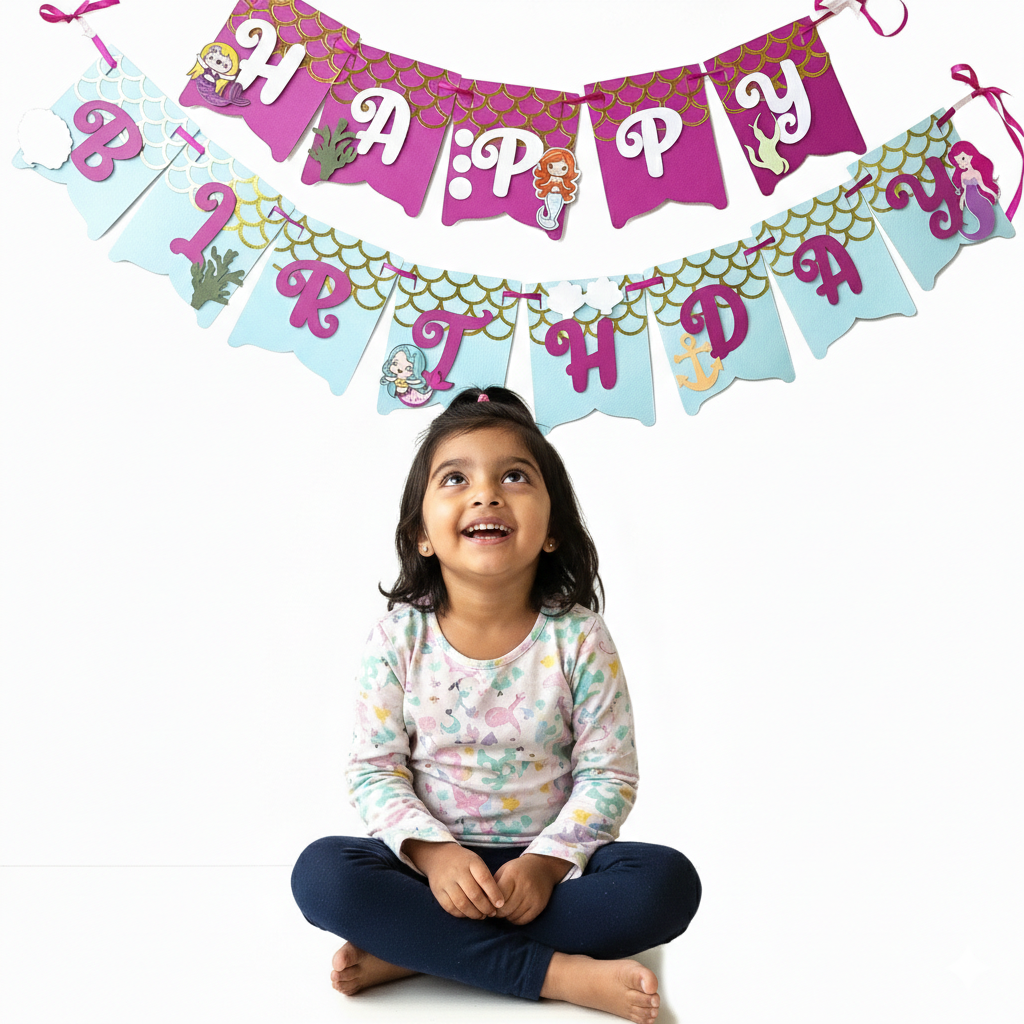Handcrafted Mermaid Birthday Banner