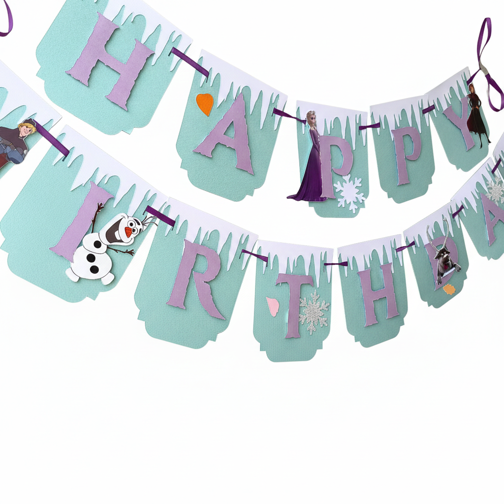 Frozen Party Pack - 3D Letter, Cake Topper & Banner