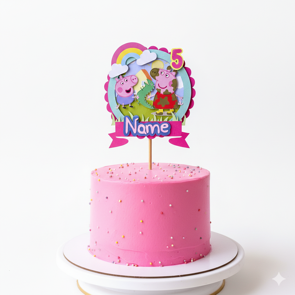 Peppa Pig Party Pack - 3D Letter, Cake Topper & Banner
