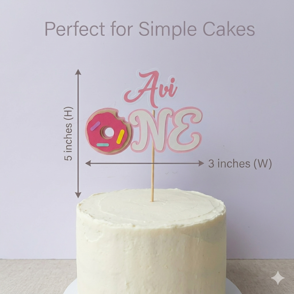 Donut Small Cake Topper – Handcrafted Party Decoration