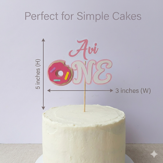 Donut Small Cake Topper – Handcrafted Party Decoration