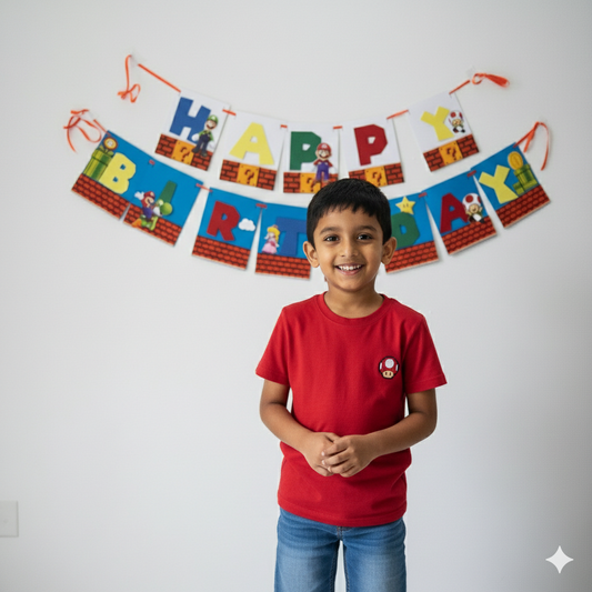 Handcrafted Super Mario Birthday Banner - Personalized Party Décor