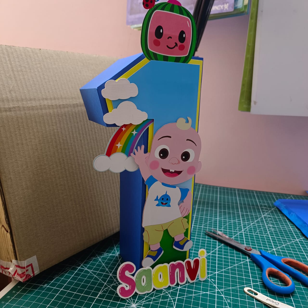 Cocomelon 3D Letter Birthday Decoration - Customizable with Name or Age