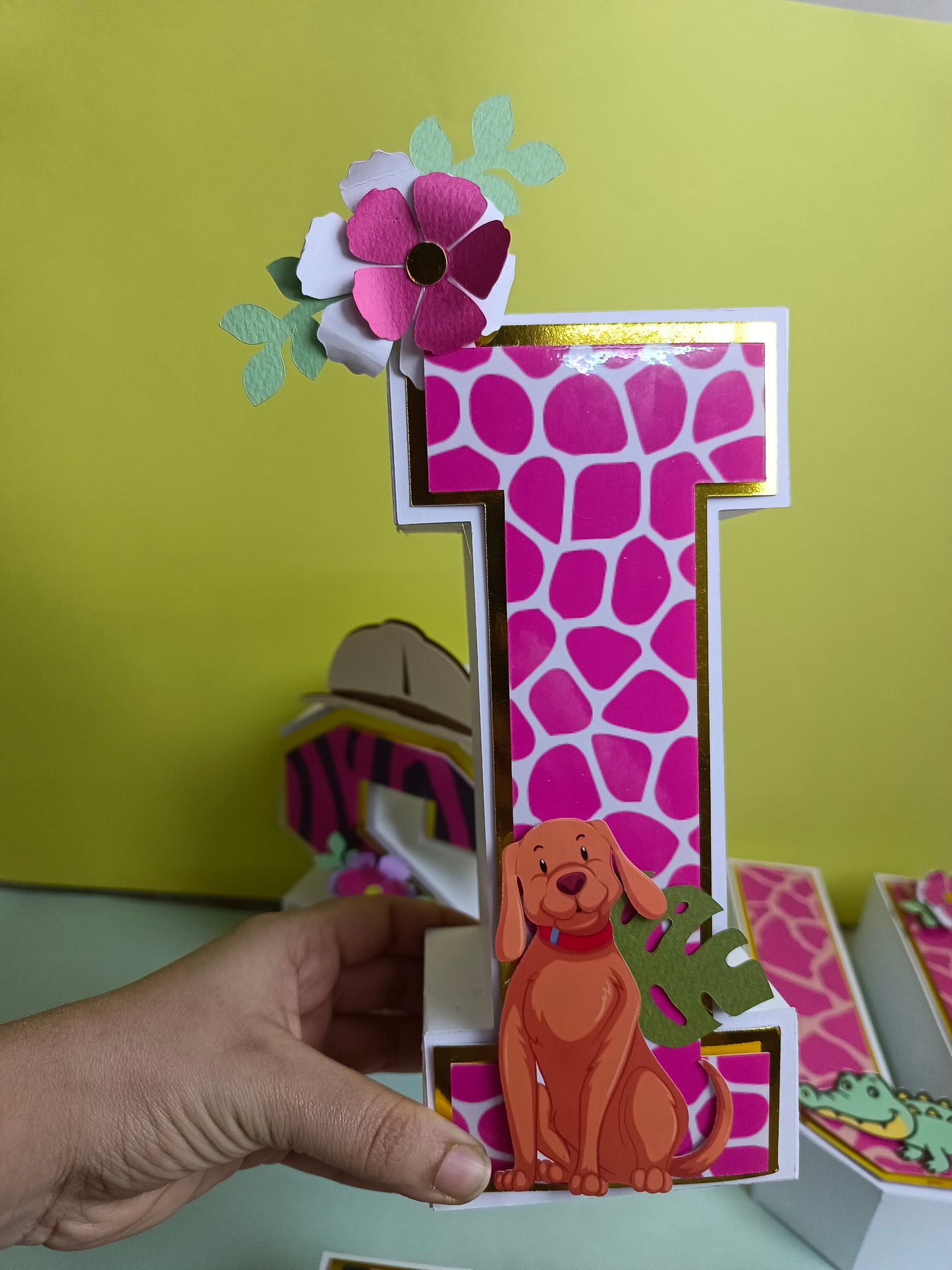 Jungle 3D Name Letters for Girl - Customizable Birthday Decoration