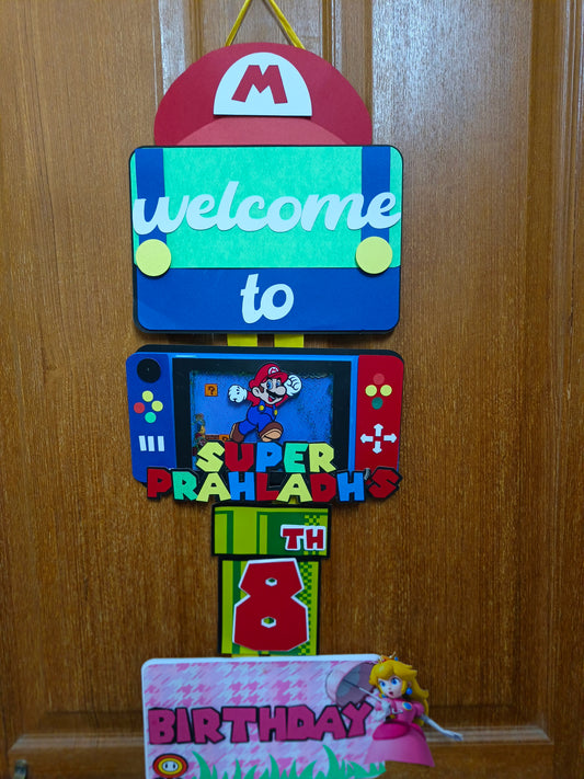 Super Mario Welcome Banner - Handcrafted Party Decoration