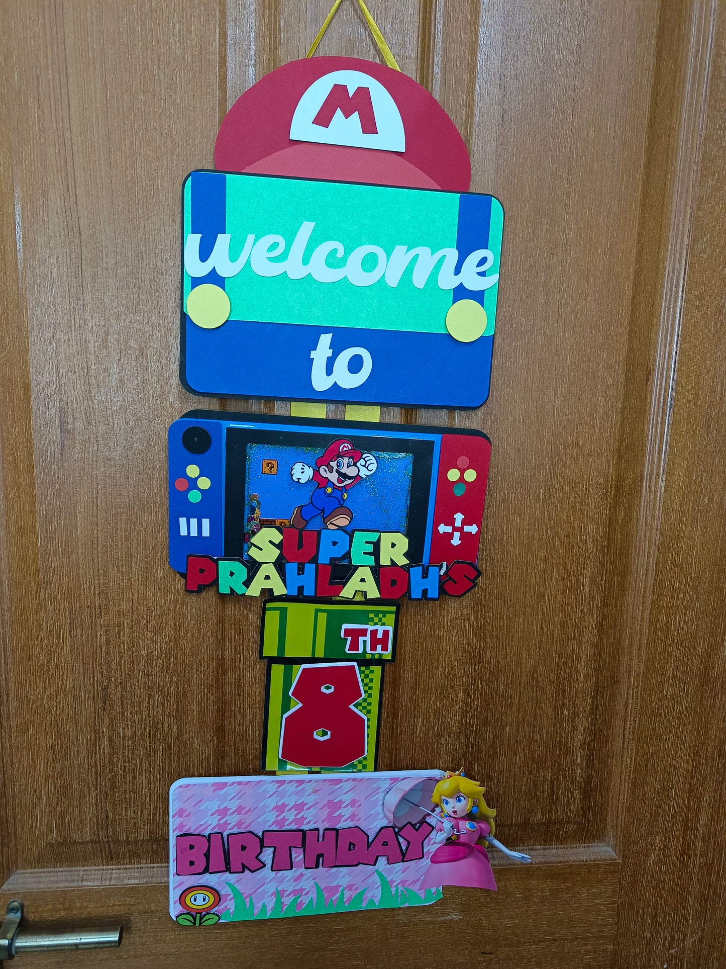 Super Mario Welcome Banner - Handcrafted Party Decoration