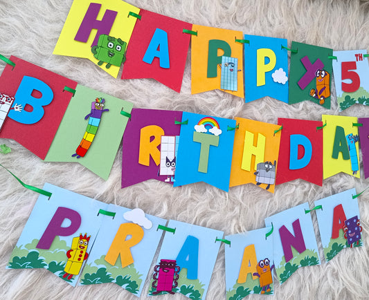 Handcrafted Numberblocks Birthday Banner