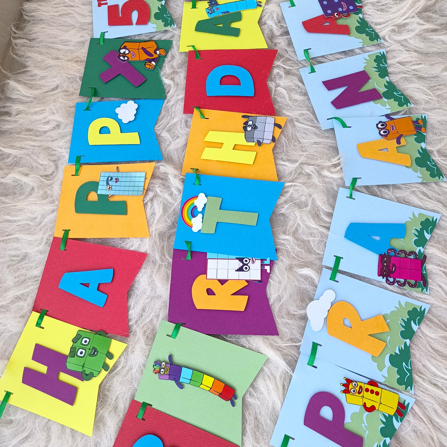 Handcrafted Numberblocks Birthday Banner