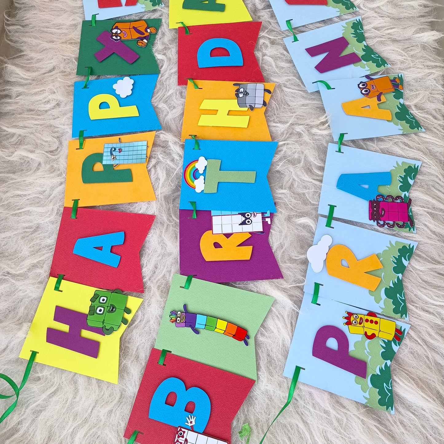 Handcrafted Numberblocks Birthday Banner