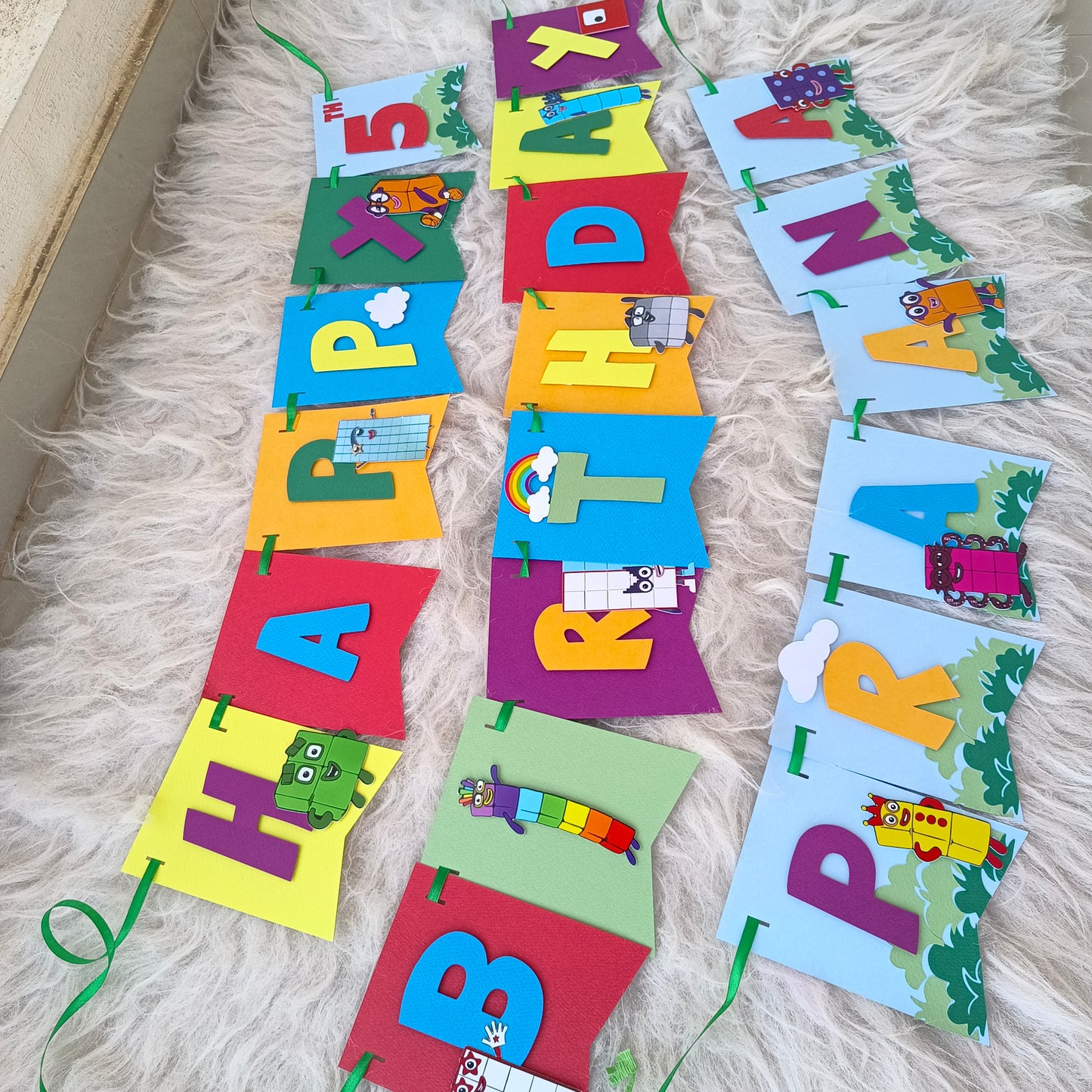 Handcrafted Numberblocks Birthday Banner