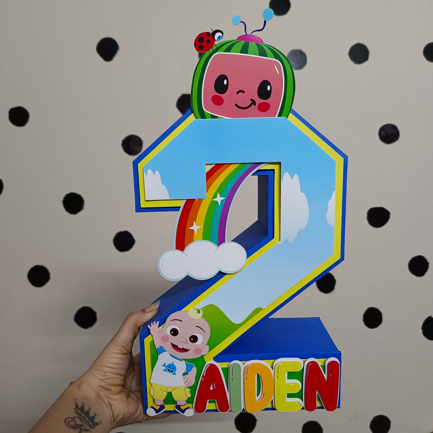Cocomelon 3D Letter Birthday Decoration - Customizable with Name or Age