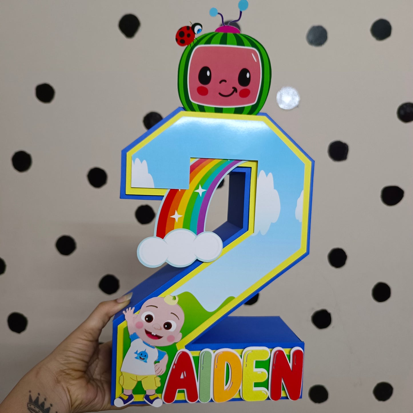 Cocomelon 3D Letter Birthday Decoration - Customizable with Name or Age