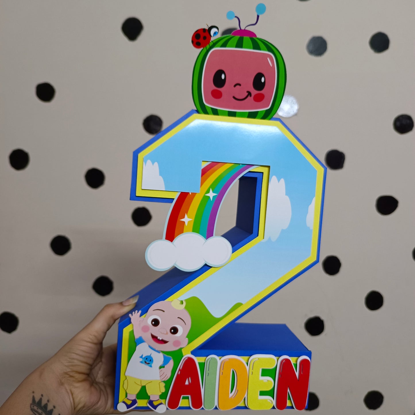 Cocomelon 3D Letter Birthday Decoration - Customizable with Name or Age