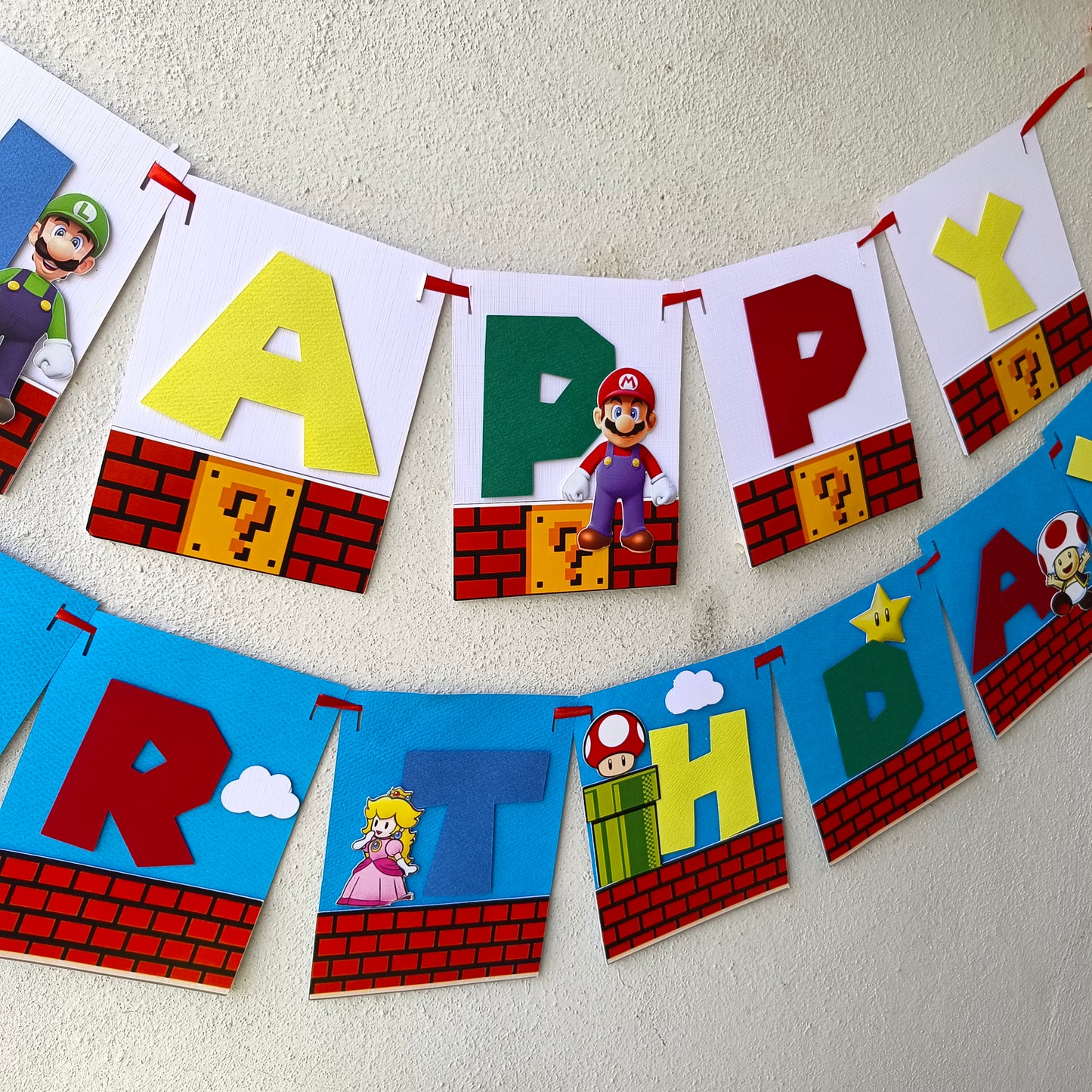 Handcrafted Super Mario Birthday Banner - Personalized Party Décor