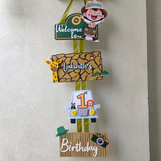 Handcrafted Jungle Welcome Banner - Safari Party Decoration