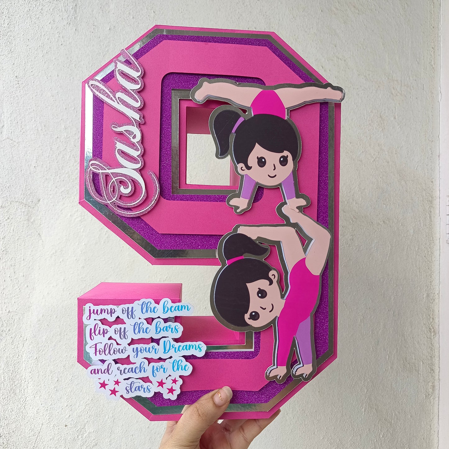 Gymnastics 3D Letter - Personalized Sports Party Decoration