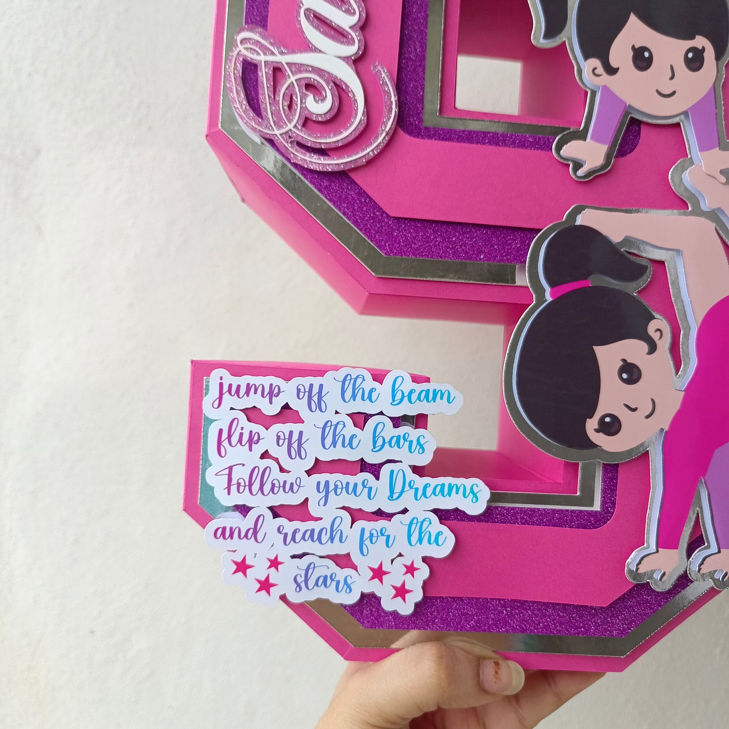 Gymnastics 3D Letter - Personalized Sports Party Decoration