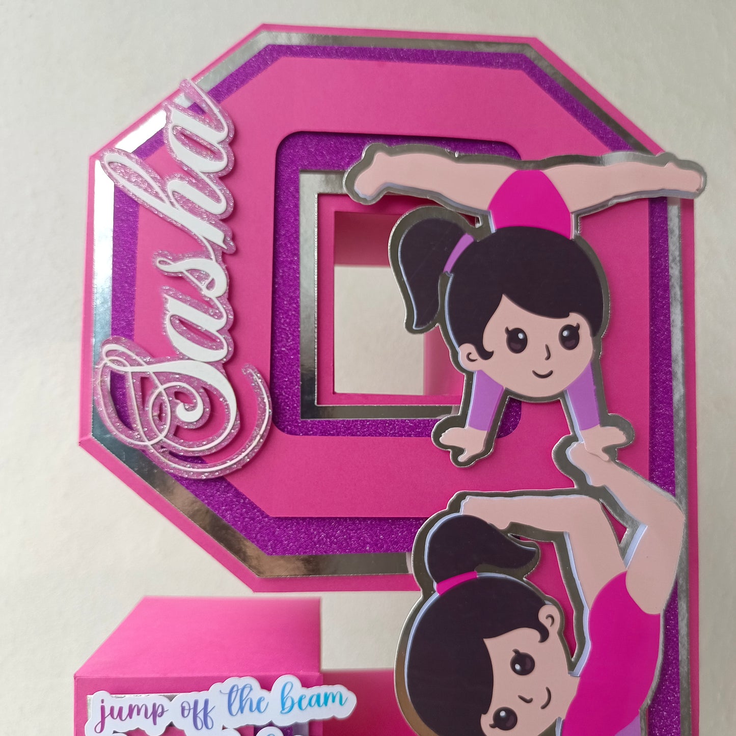 Gymnastics 3D Letter - Personalized Sports Party Decoration