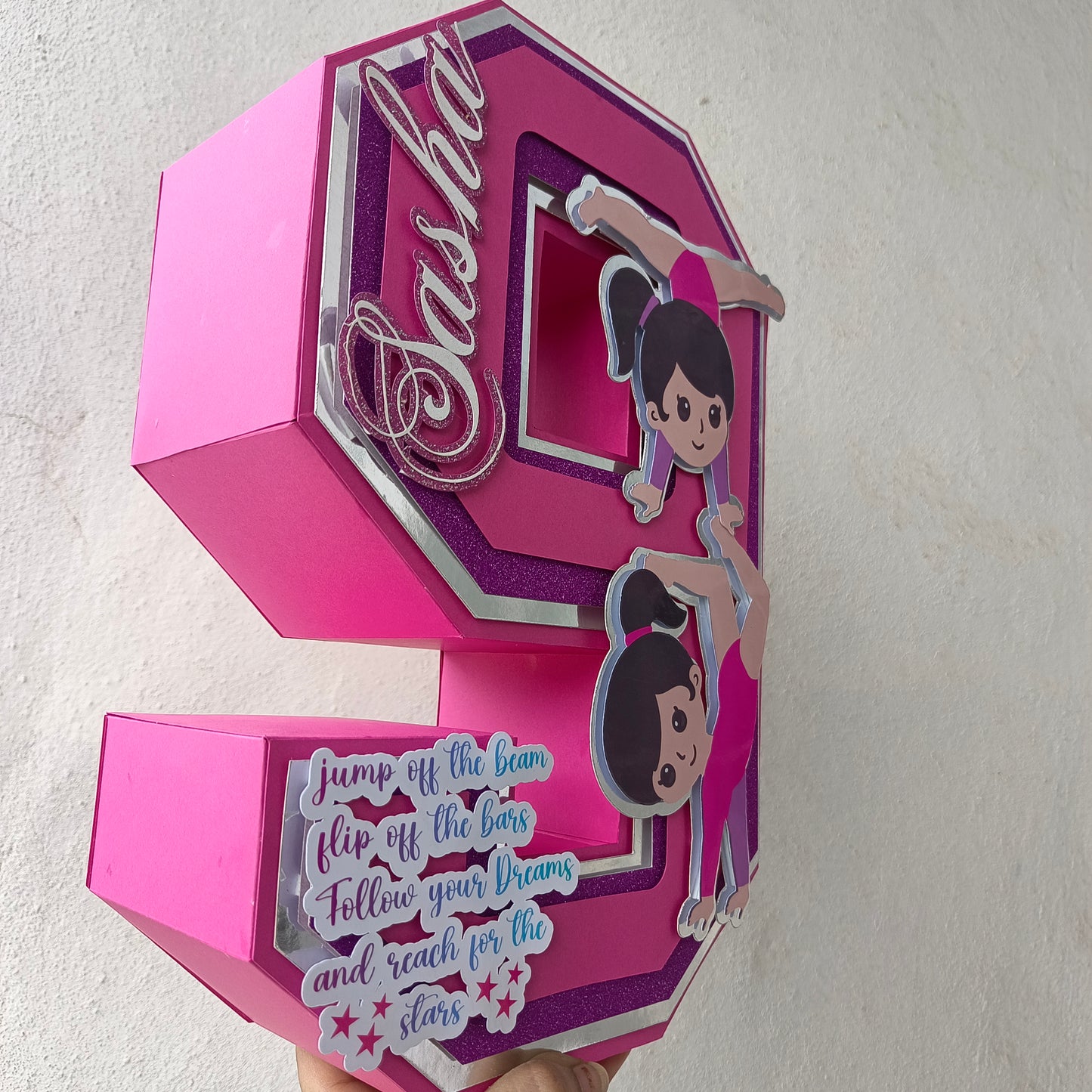 Gymnastics 3D Letter - Personalized Sports Party Decoration