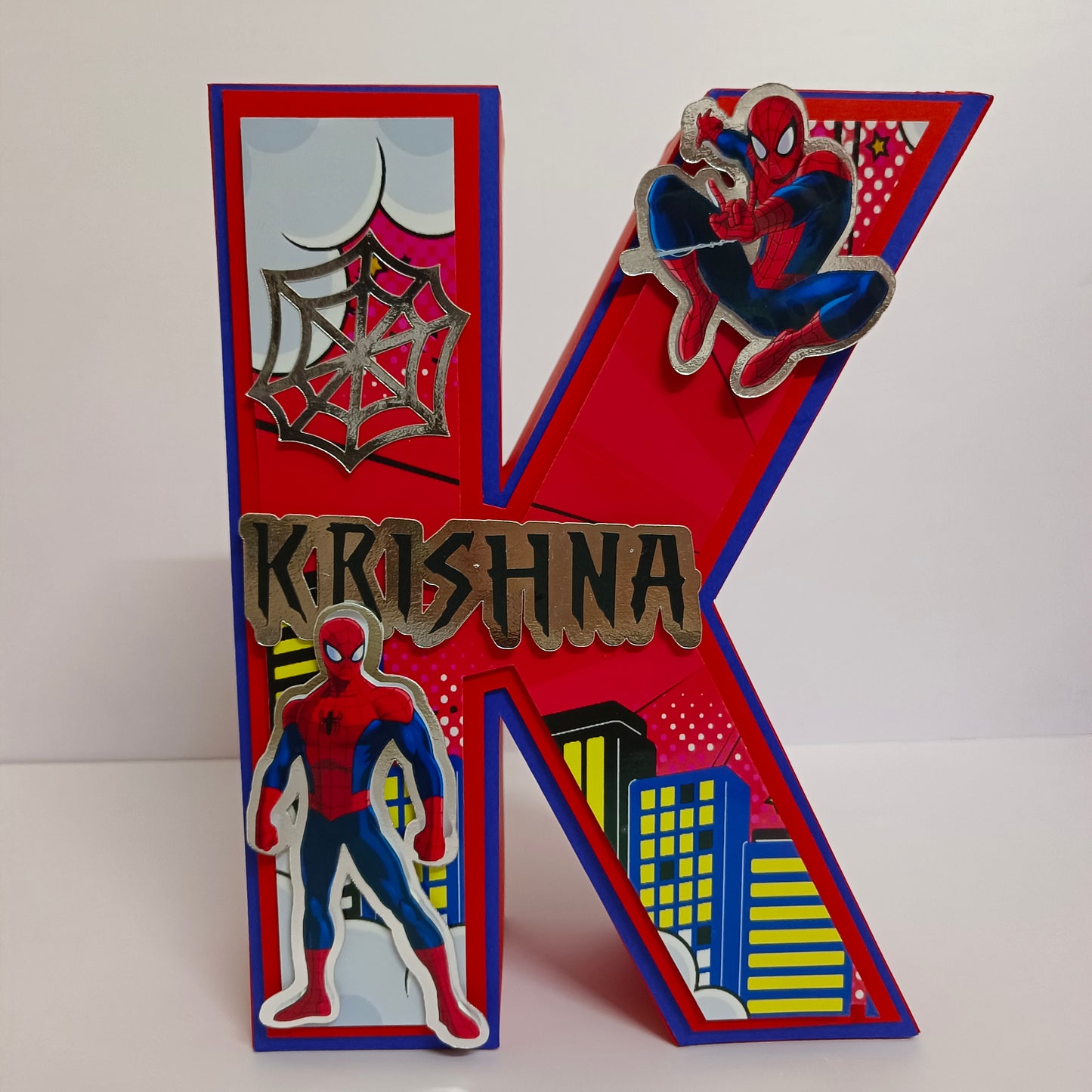 Spider-Man 3D Letter Birthday Decoration - Customizable with Name or Age