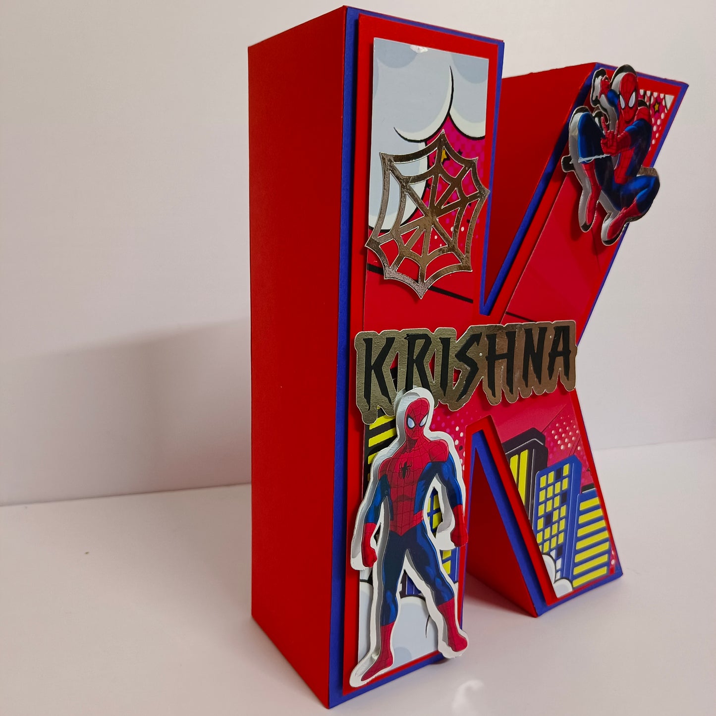 Spider-Man 3D Letter Birthday Decoration - Customizable with Name or Age