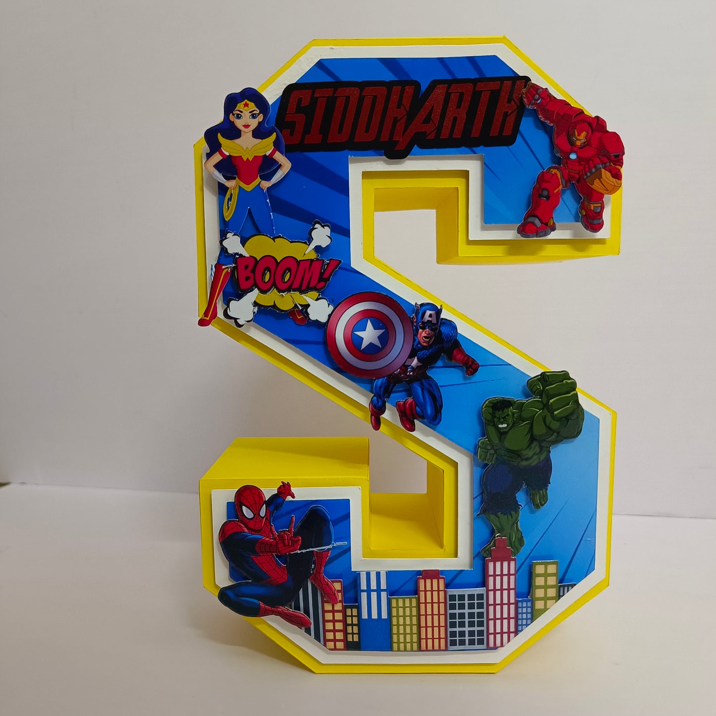Superhero 3D Letter Birthday Decoration - Customizable Name