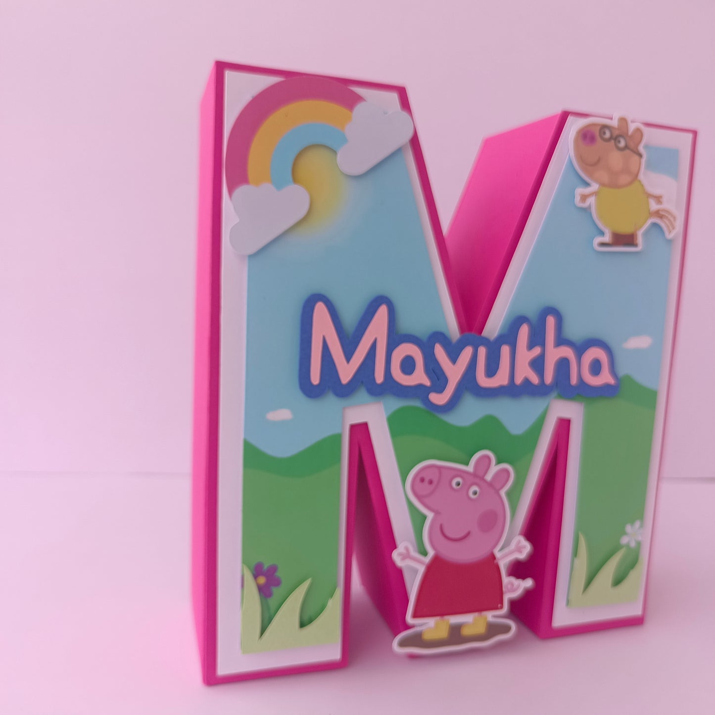 Peppa Pig 3D Letter Birthday Decoration - Customizable with Name or Age