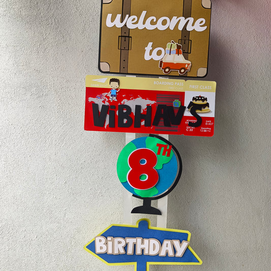 Travel Theme Welcome Banner - Handcrafted Party Decoration